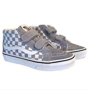 Vans Tradewinds Grey Sk8 Mid Reissue V Checkerboard Sneakers Kids 1.5